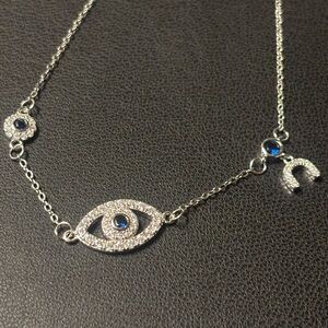 *New* 925 Sterling Silver Evil Eye with Blue Gemstone